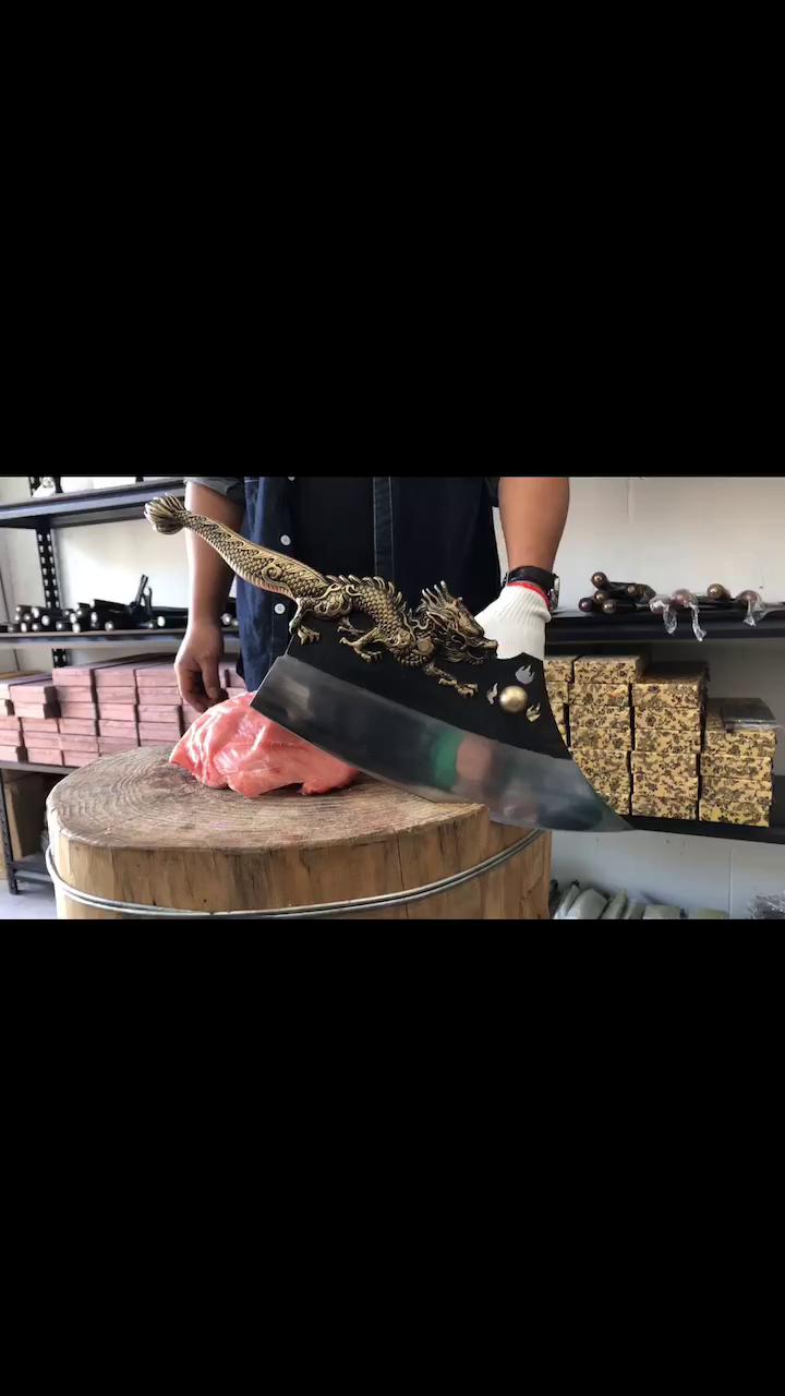 Manganese steel (Dragon King) chopping bone with kitchen knife